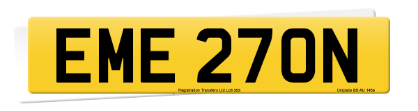 Registration number EME 270N